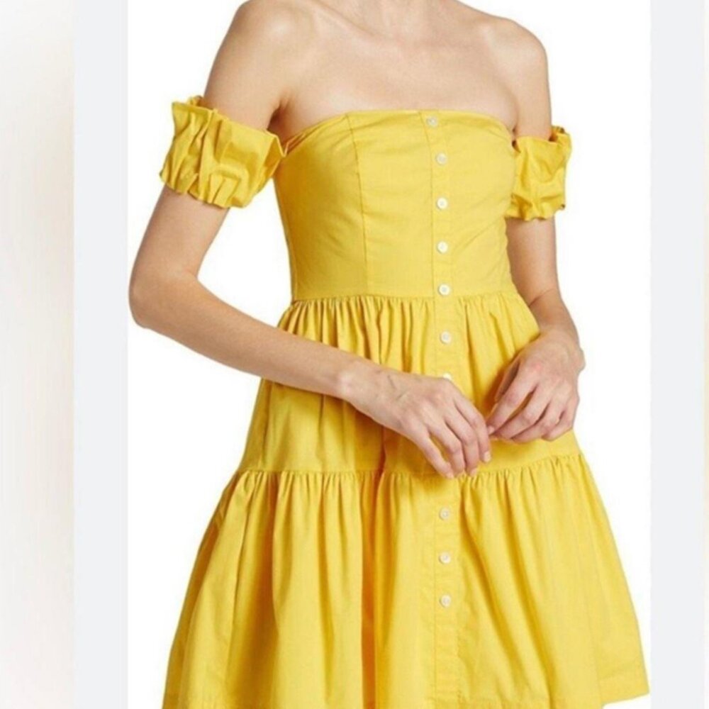 PRICE DROP! NWT STAUD Mini Elio Dress in Wallflower Yellow sz 6
